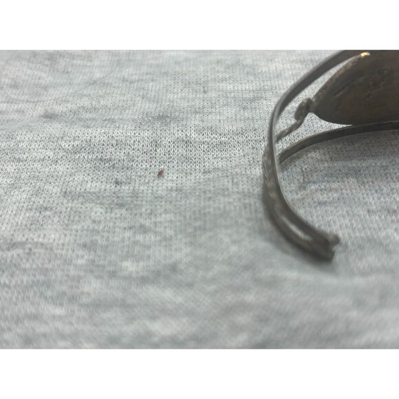 Vintage Bracelet Alpaca Mexico Silver Tone Abalone Shell Butterfly Small Onyx - Picture 5 of 7